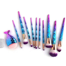 Load image into Gallery viewer, Rainbow Mermaid Makeup Brushes Set - SexyBling